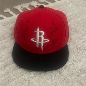 SIGNED NBA ROCKETS RED HAT